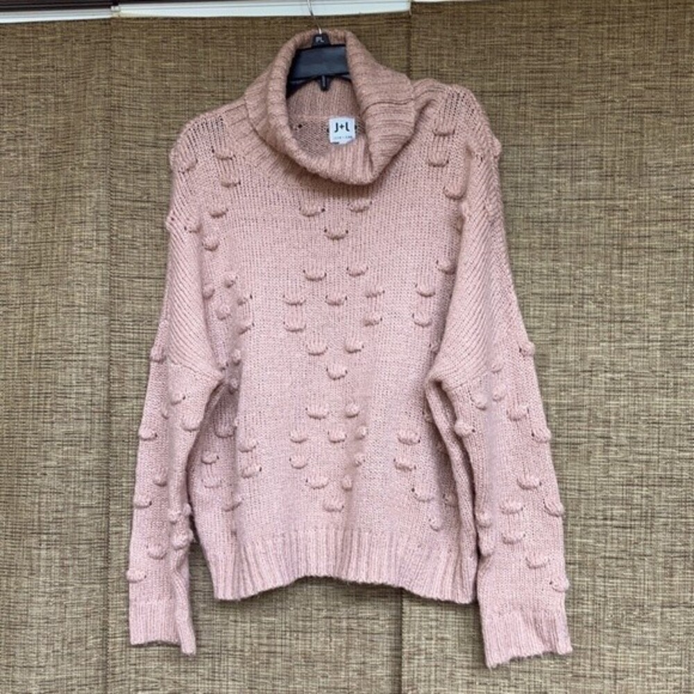 John plus Jen boxy bobble turtleneck sweater